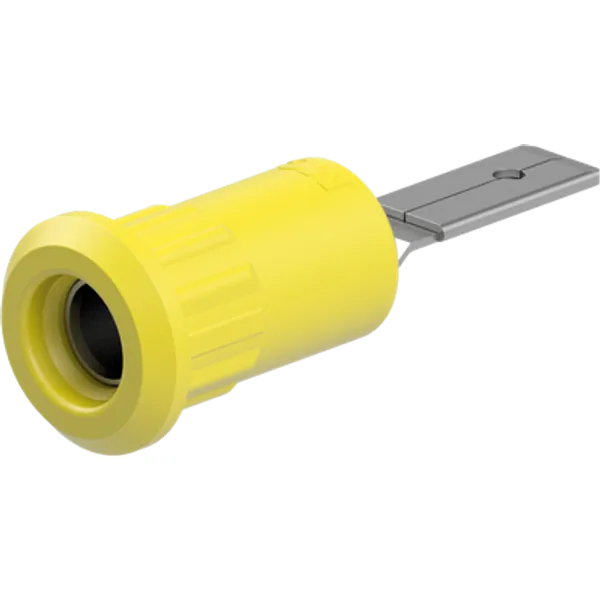 4 mm socket, plug-in connection, mounting Ø 8.2 mm, yellow, 64.3013-24 image 1