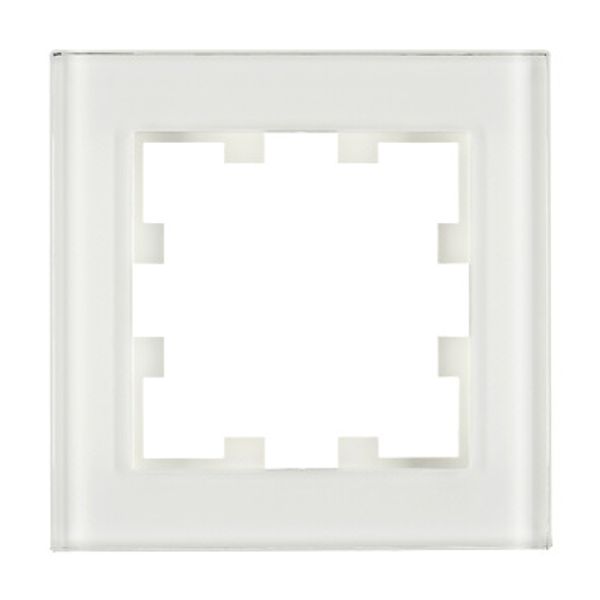 One gang frame, glass white image 1