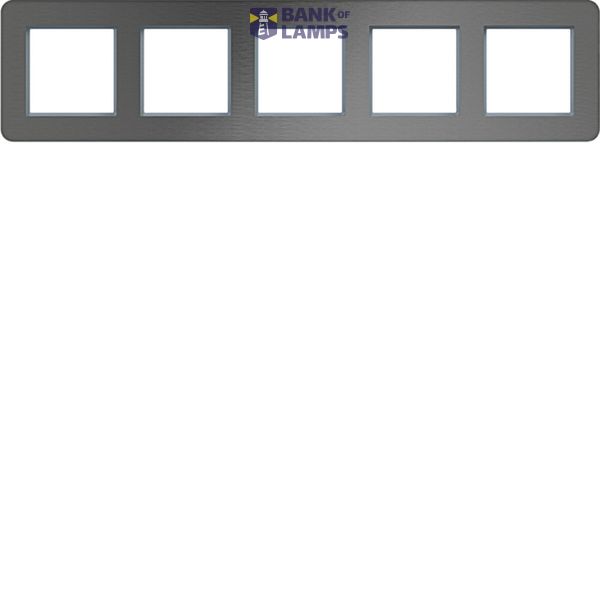 Cover frame 5-way horizontal, C.8, stainless steel image 1