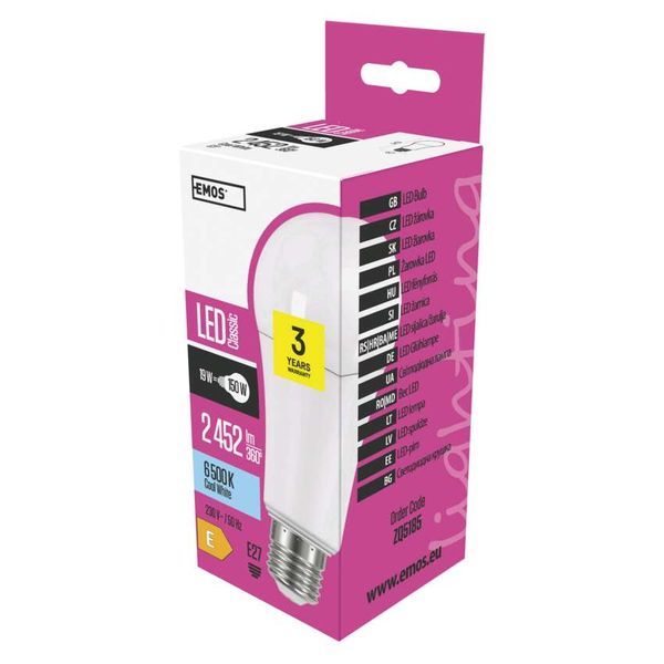 LED bulb Classic A67 / E27 / 19 W (150 W) / 2 452 lm / cold white image 1