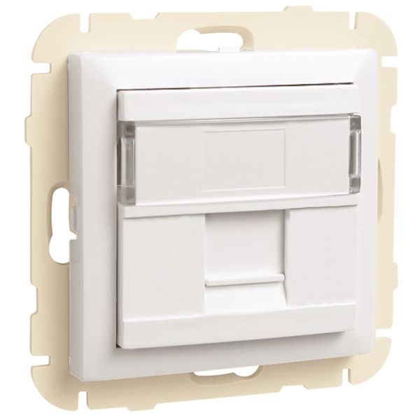 COV RING W/SING SUPPORT F/RJ45 CONNECT WHITE image 2