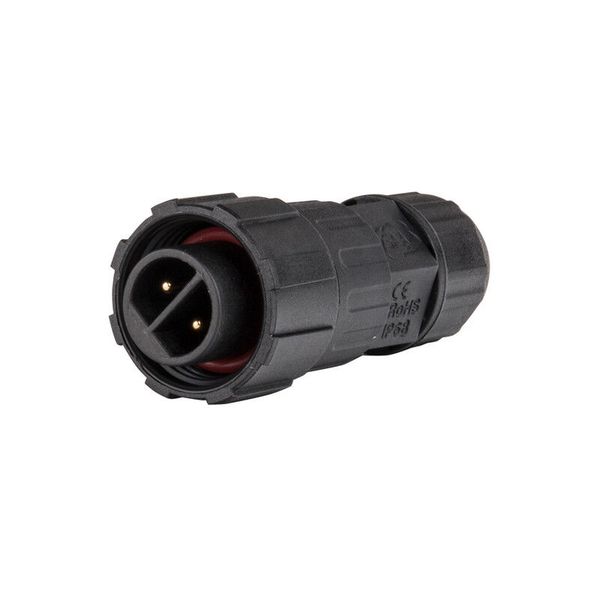 Plug connector with cover nut, IP67, solder, M16, 2-pin image 1