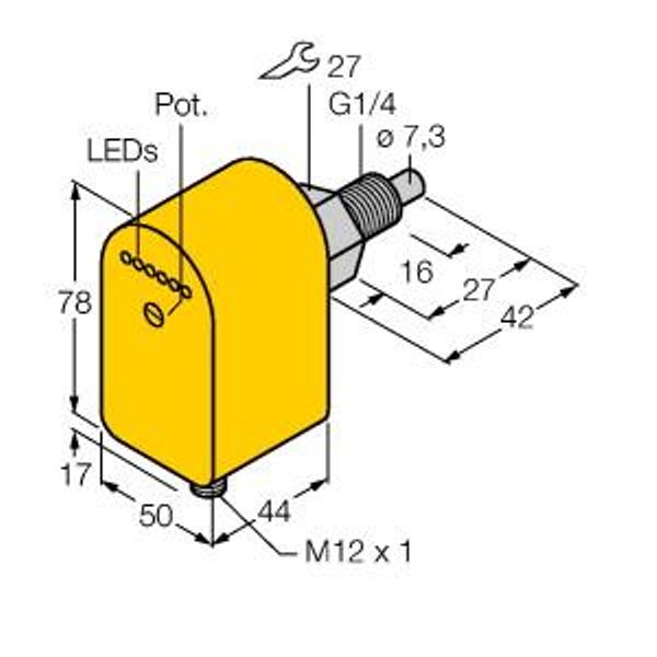 Flow Monitoring Immersion Sensor with Integrated Processor   FCS-G1/4A4P-AP8X-H1141 image 1