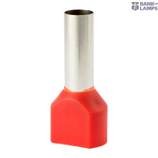 Insulated double sleeve terminal HI 2x10.0/18-jun red, Al/Cu image 1