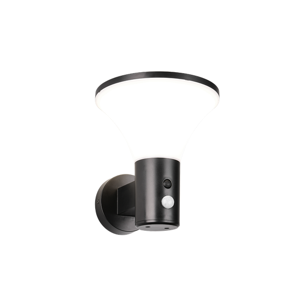 Gorda hybrid solar LED wall lamp matt black/white rechargeable motion+dusk sensor 4000K image 1