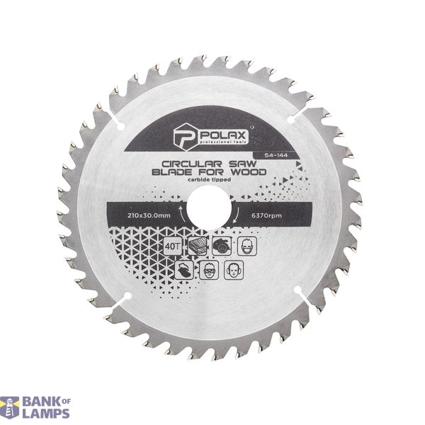 Circular saw blade for wood, carbide tipped 210x30.0/25.4, 40Т image 1
