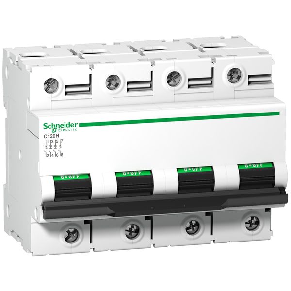 Miniature circuit-breaker, Acti9 C120H, 4P, 125 A, D curve, 15000 A (IEC 60898-1), 15 kA (IEC 60947-2) image 3