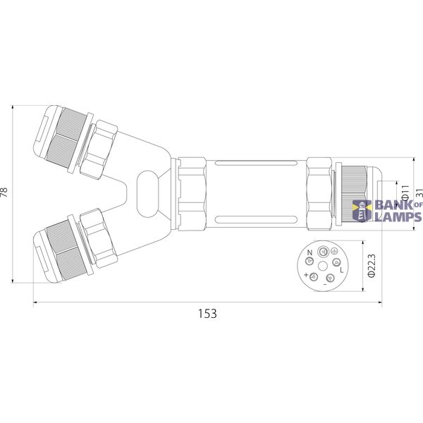 SPNTY 525 tee connector 5x2.5 image 2