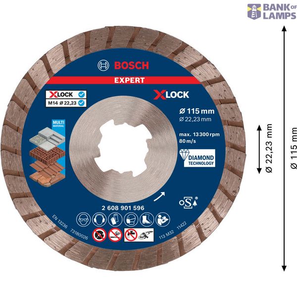 EXPERT MultiMaterial X-LOCK Diamond Cutting Disc 115 x 22.23 x 2.4 x 12 mm image 1
