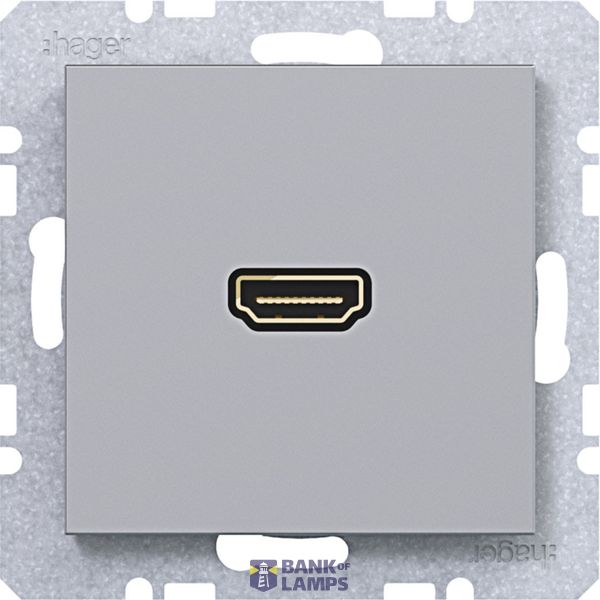 HDMI socket with 90° plug connection, A.x/C.x, titanium image 1