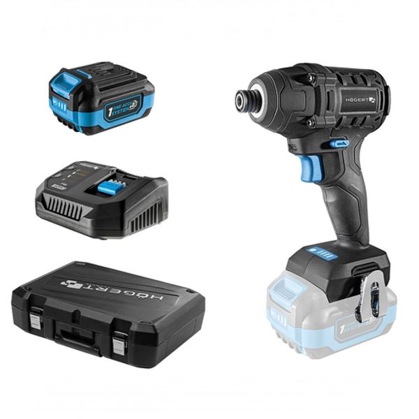 CORDLESS BRUSHLESS IMPACT DRIVER 200 Nm 20 V +  BATTERY PACK 4.0 18V + CHARGER 4A 18V + BMC image 1