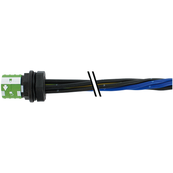 MQ15 female recept. front 600V AC type 3 PE-X-wires 6x1.5 UL 0.25m image 1