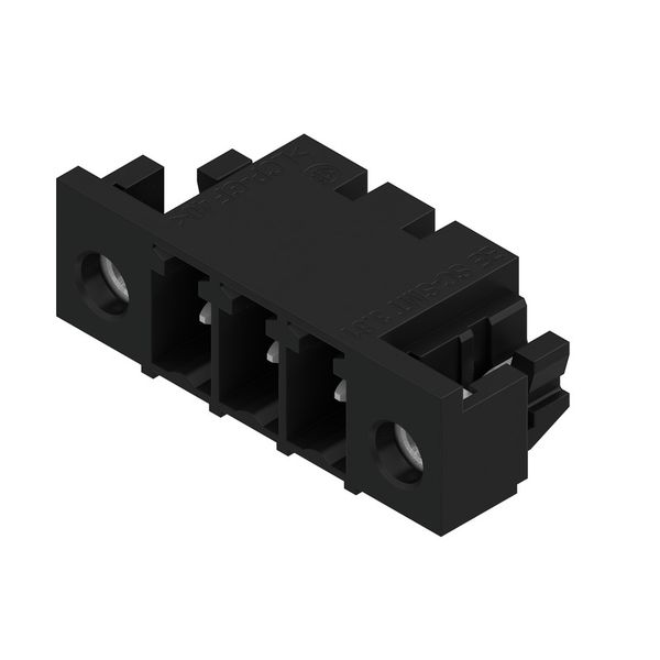 PCB plug-in connector, male header, Solder flange, THT/THR solder connection, 3.81 mm, Number of poles: 3, 90°, Solder pin length (l): 1.5 mm, tinned, black, Box image 2