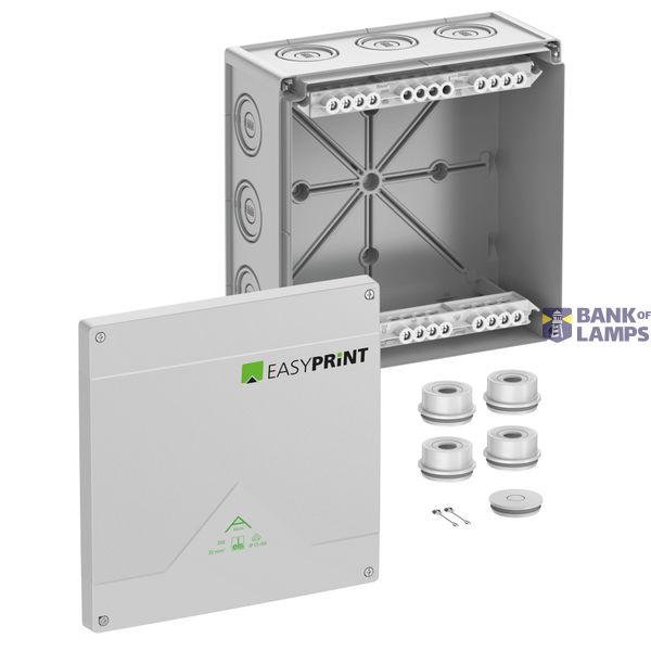 Junction box, Type of protection IP55/IP66, max. 35², Impact strength IK07, Protection class II, Ui 690V AC, Ui 690V DC, DLG, VDE, Halogen free Abox 350-35² EasyPrint image 1