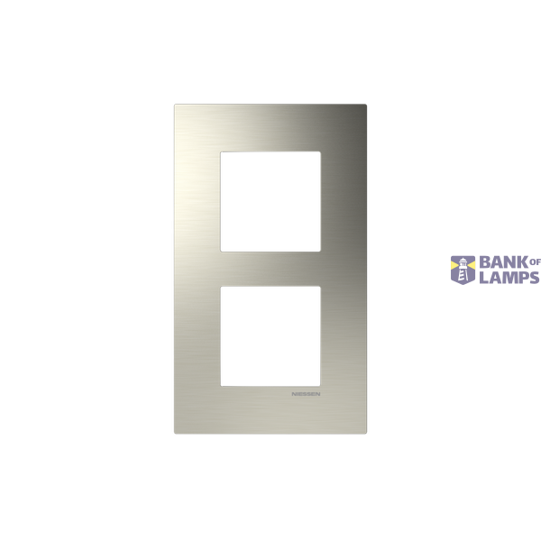 Frame 2-gang / 2+2-modules - Niessen logo - S - Stainless Steel image 1