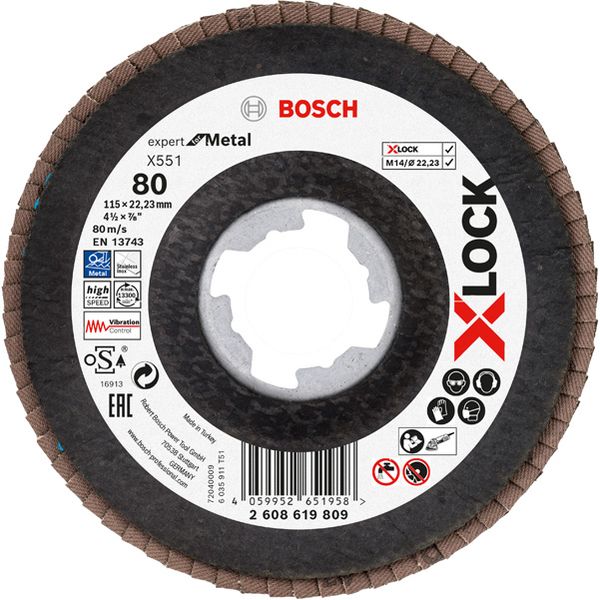 disc X551 Zirconia Grit 80 115mm fiber angled. Bosch Line image 2
