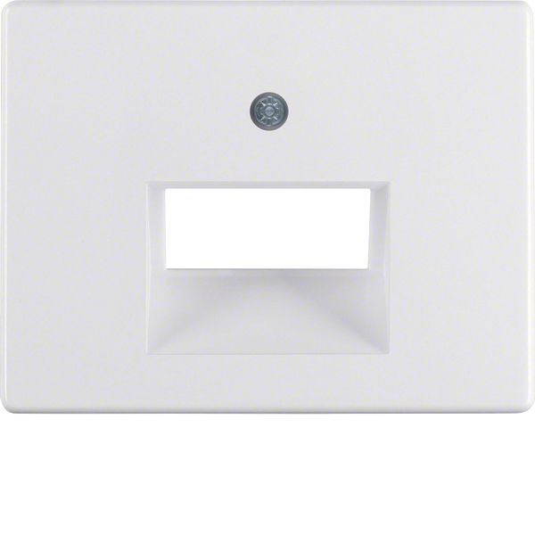 Centre plate for FCC soc. out. 2gang, arsys, p. white glossy image 1