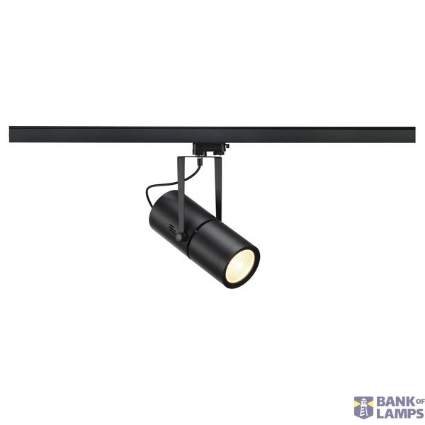 EURO SPOT ELECTRONIC BALLAST, matt black, HQI-T, 70W, 60°, incl. 3- circuit adapter image 1