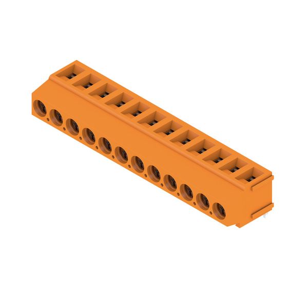 Printed circuit board terminals, 5.08 mm, Number of poles: 12, 180°, Solder pin length (l): 3.5 mm, tinned, orange, Clamping yoke connection, Clamping range, max. : 2.5 mm², Box image 3