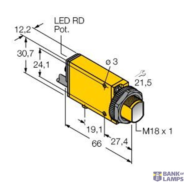 Photoelectric Sensor Photoelectric Sensor for Glass Fibers   MIAD9F W/30 image 1