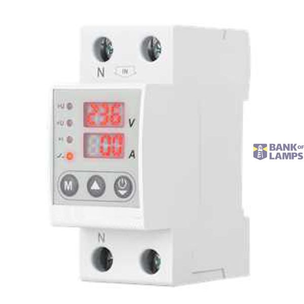Over & Under Voltage and Overcurrent Protector, AC 220V, 63A, 1P+N image 1