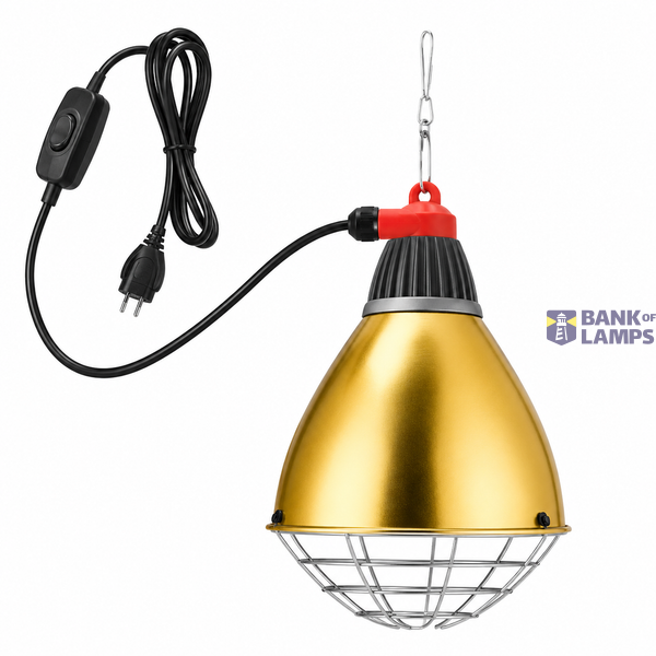 Heat Lamp Fixture, Aluminum Reflector Shade with Metal Cage, Max 250W , 110V-240V image 1