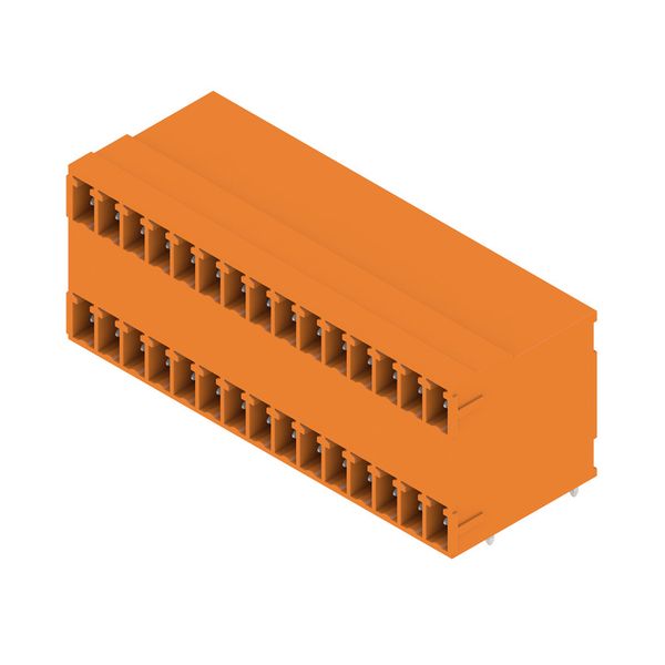 PCB plug-in connector, male header, closed side, THT solder connection, 3.81 mm, Number of poles: 30, 90°, Solder pin length (l): 3.2 mm, tinned, orange, Box image 2