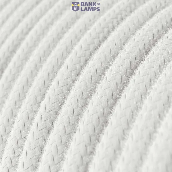 Cotton Pure White Textile Cable - The Original Creative-Cables - RC01 round 2x0.75mm / 3x0.75mm image 2