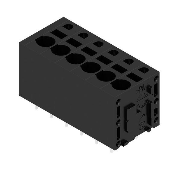 Printed circuit board terminals, 5.00 mm, Number of poles: 6, 180°, Solder pin length (l): 3.5 mm, tinned, black, PUSH IN without actuator, Clamping range, max. : 2.5 mm², Box image 4