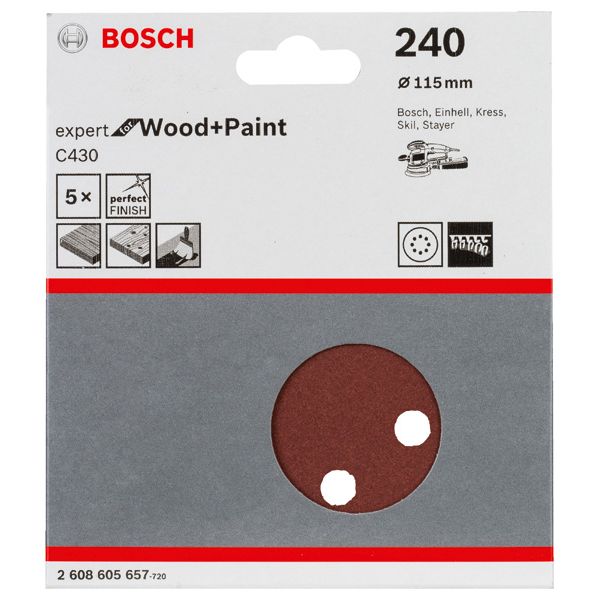 C430 sanding sheet, pack of 5 115 mm, 240 image 1