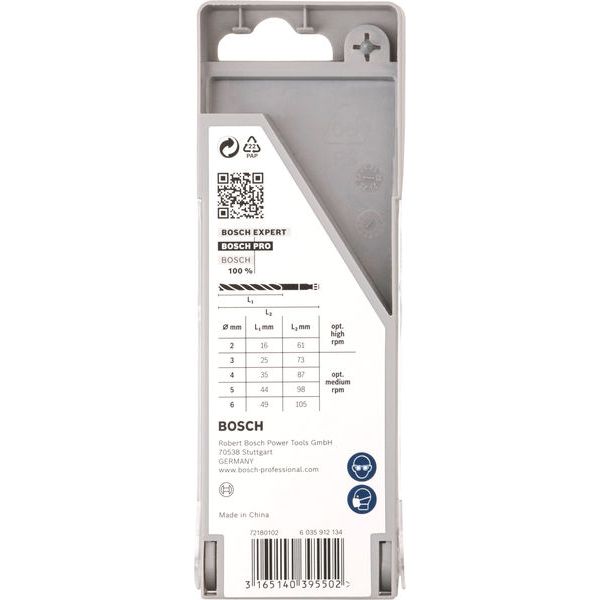 5-piece wood drill bit set with hex shank 2.0; 3.0; 4.0; 5.0; 6.0 mm image 1