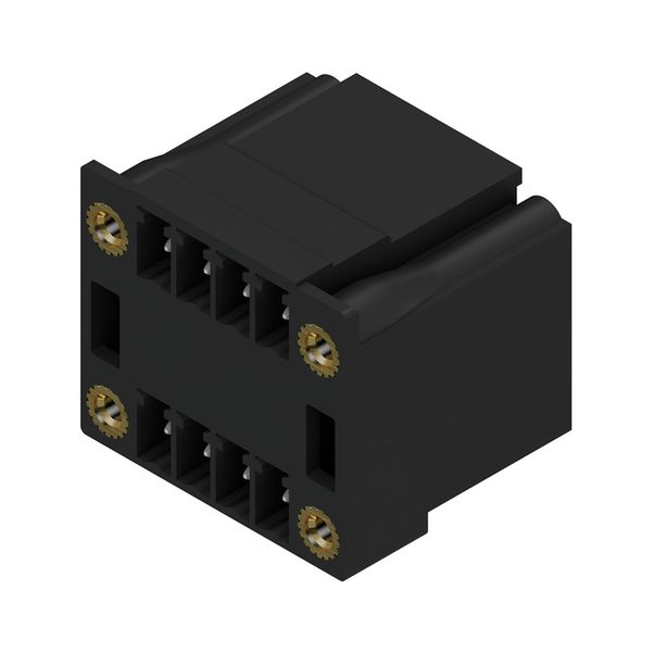 PCB plug-in connector, male header, Flange, THT/THR solder connection, 3.81 mm, Number of poles: 8, 90°, Solder pin length (l): 3.2 mm, tinned, black, Box image 3