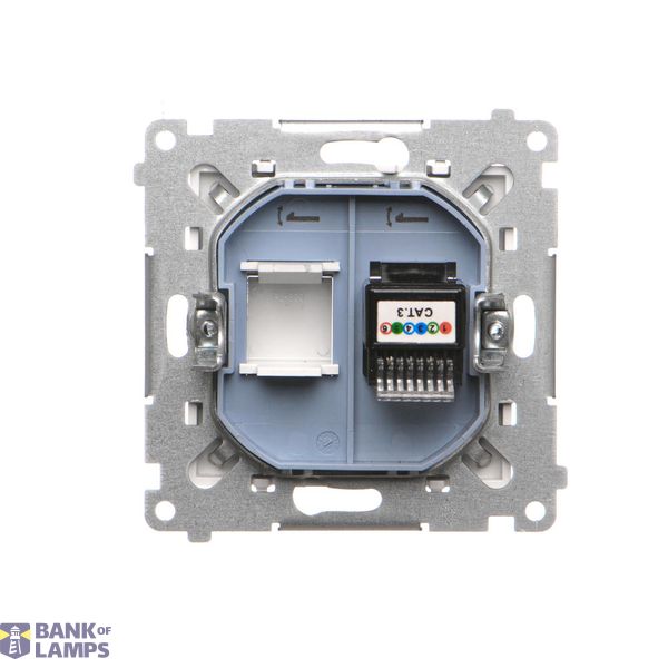 Computer socket RJ45 category 5e + telephone socket RJ11, white image 1