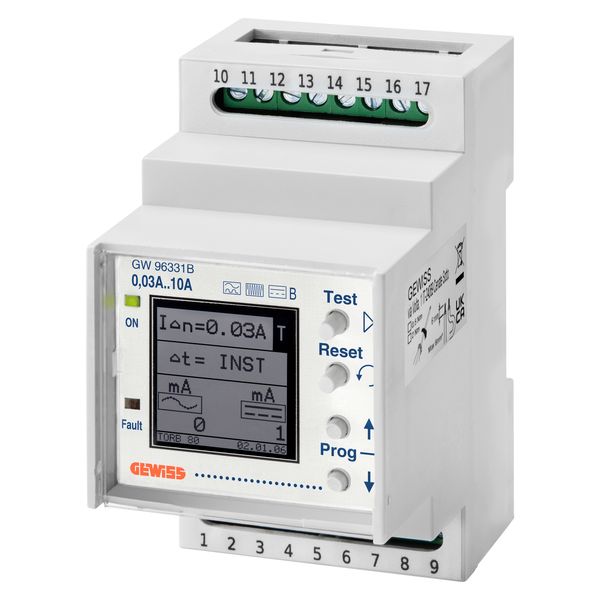 EARTH LEAKAGE RELAY WITH SEPARATE TOROID - 230 Vac - TYPE B - 3 MODULES image 2