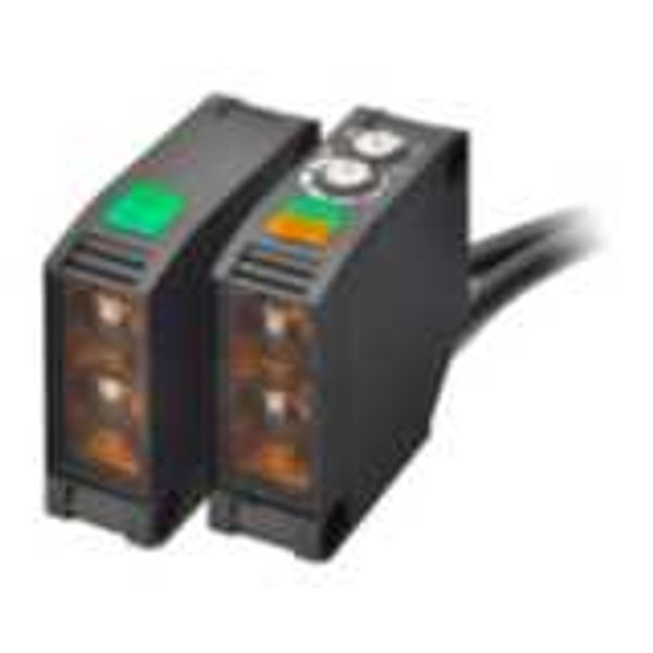 Photoelectric sensor, square body, IR LED , through-beam, 40m, NPN, L- image 1