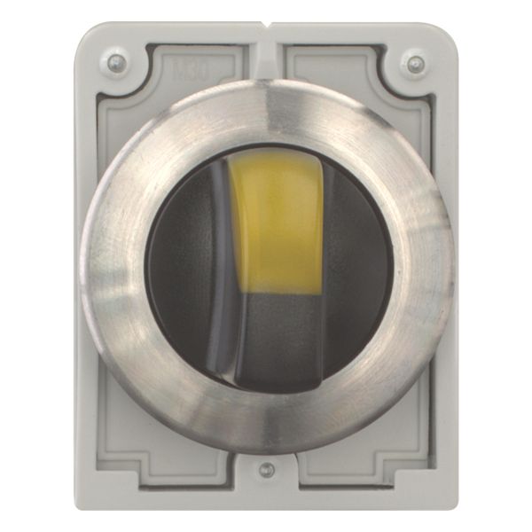 M30I-FWRLK3-Y Illuminated selector switch actuator, RMQ-Titan, with thumb-grip, maintained, 3 positions, yellow, Front ring stainless steel image 7