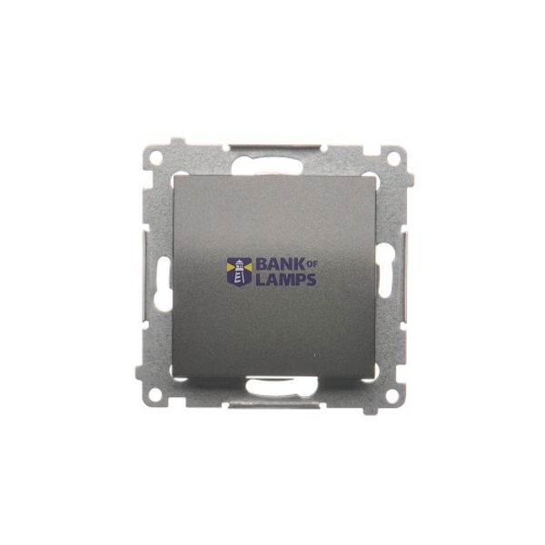 Intermediate switch without pictogram, (module), 16AX, Screw, anthracite, metalic image 1