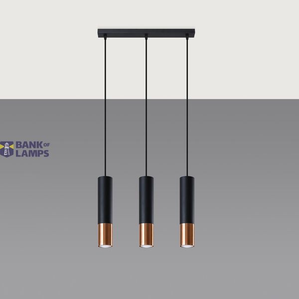 HANGING LAMP LOOPEZ 3L BLACK/COPPER GU10 3X40W IP20 image 6