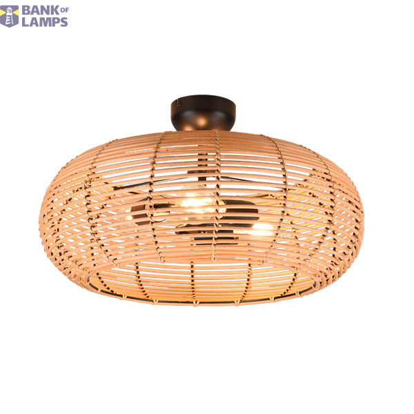 Inga ceiling lamp 50 cm 3xE27 rattan image 1