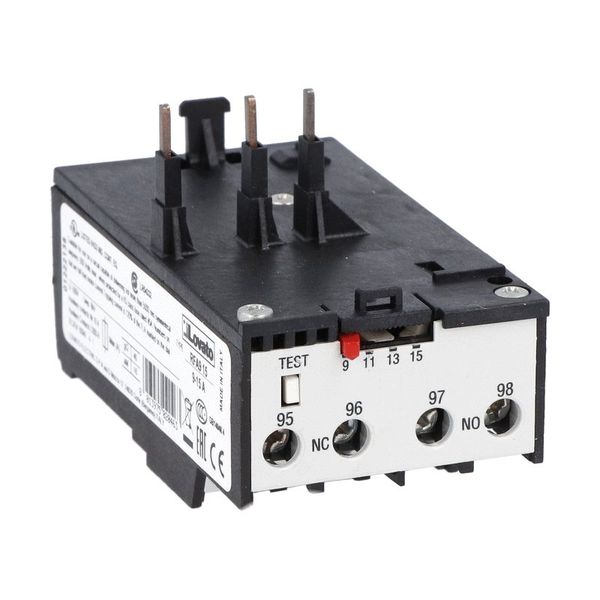 Motor protection relay, phase failure/single-phase sensitive. Three-pole (three-phase), automatic resetting. Direct mounting on BG06, BG09, BG12 mini-contactors, 9...15A image 1
