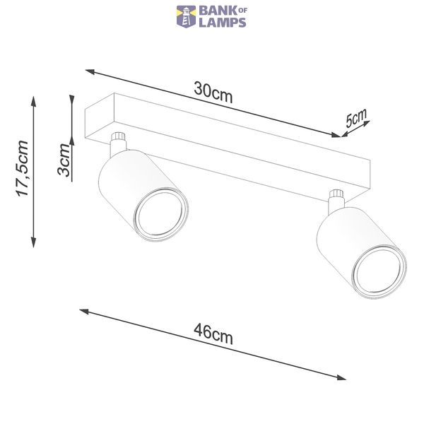 CEILING LAMP VERDO 2 WHITE GU10 2X10W IP20 image 3