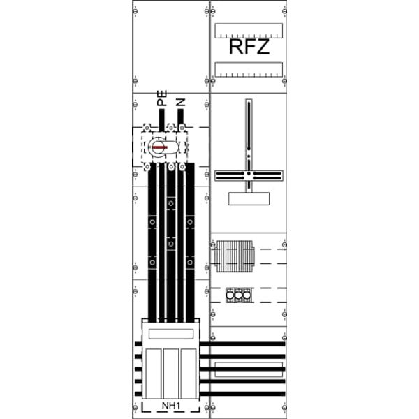 WF29KK43T 9RE 2FB Complete panel according to FNN In 200A with three-point fastening image 1