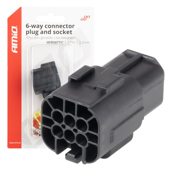 Connector plug and socket set 6 PIN 2.2mm AMIO-04349 image 1