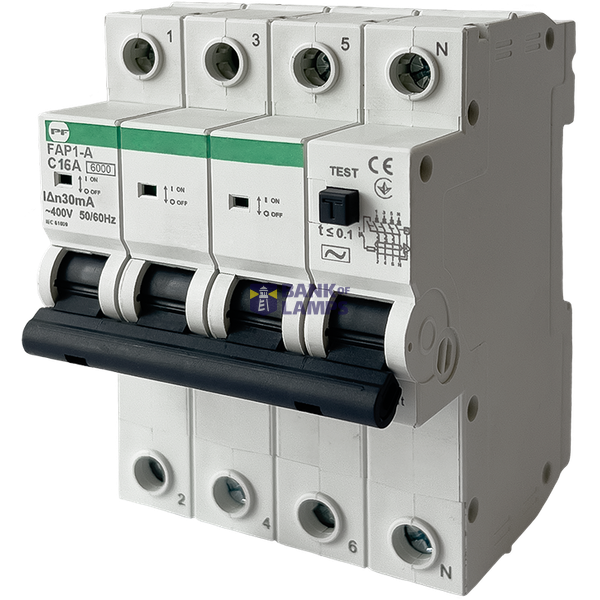 Residual current circuit breaker with over-current protection FAP1-A "B" 16A/0,03A 4P 6кА image 1