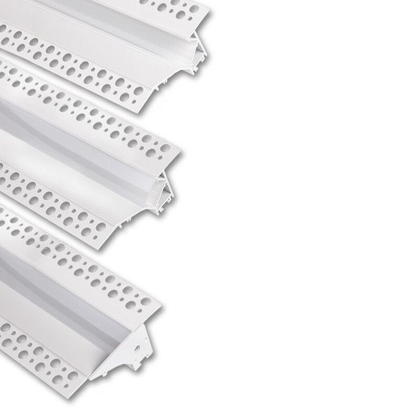 Built-in aluminum profile AV for plasterboard, 95x34mm, Whitey diffus., white 2m image 1