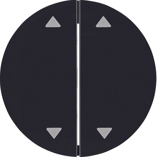 Rocker 2gang imprinted arrows symbol, R.1/R.3, black glossy image 1