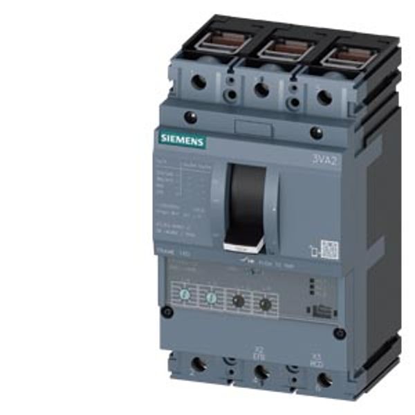 circuit breaker 3VA2 IEC Frame 160 breaking capacity class M Icu=55 kA @ 415 V 3-pole, line protection ETU350, LSI, In=63 A overload protection  3VA2163-5HN36-0KA0 image 1