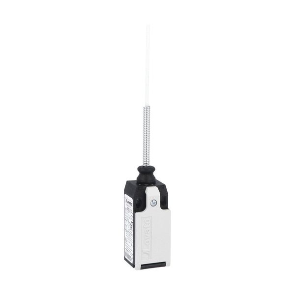 Limit switch, K series, wobble stick, omnidirectional, 1 bottom cable entry. Dimensions to EN 50047, plastic body, contacts 2NC snap action. Semirigid rod image 1