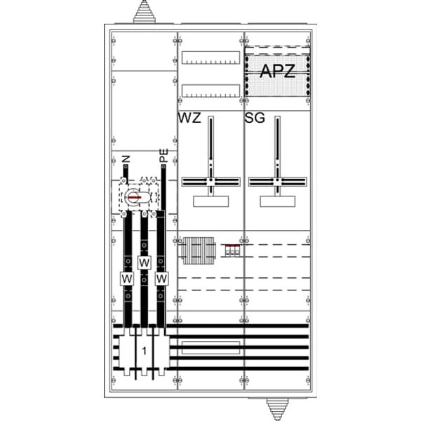 WG39KK41 9RE 3FB Complete cabinet according to FNN In 200A with three-point fastening image 1