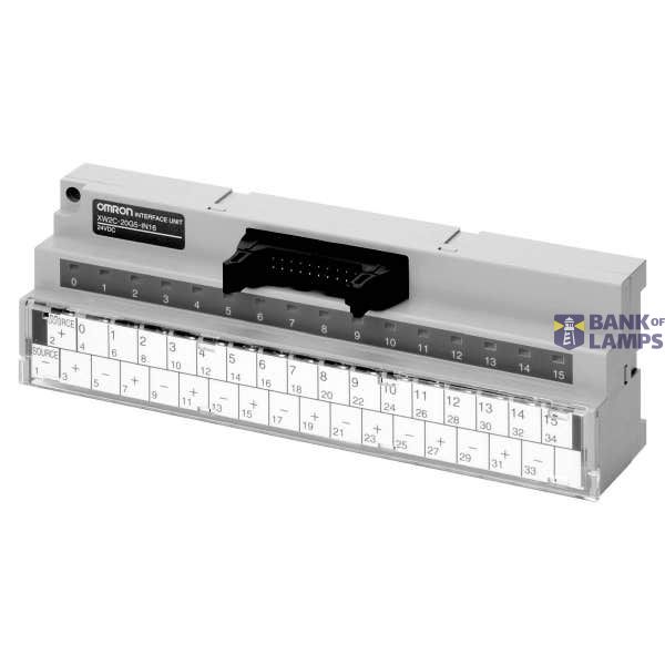Input terminal block, MIL20 socket, M3.5 screws, 16 x IN, NPN, LED indication XW2C0001M image 1